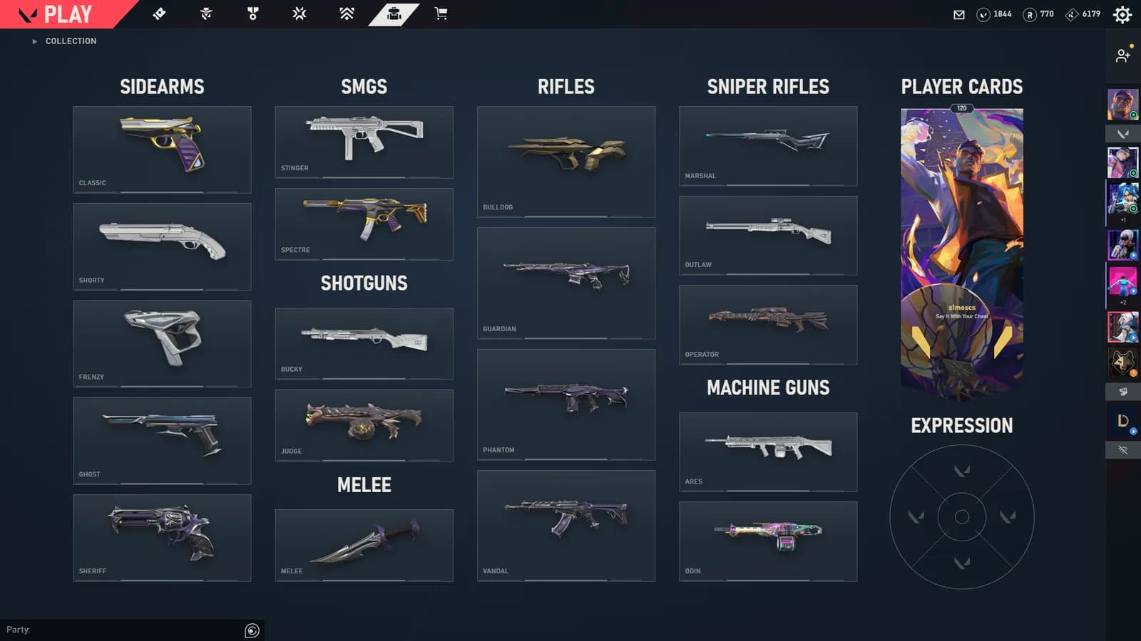 ValoShell collection with every weapon in the loadout